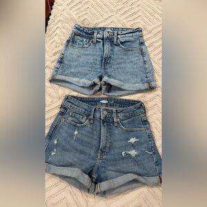 2 Pair Old Navy OG High Waisted Jean Shorts Size 0